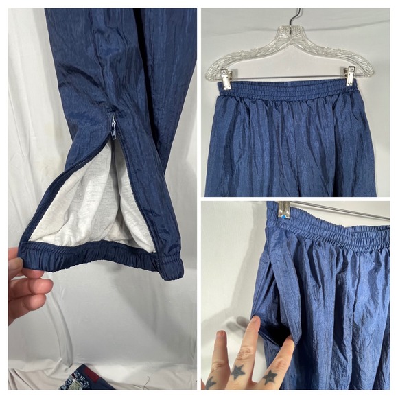 Vtg 90s Y2K Floral Patchwork Tracksuit Sm Navy‎ Blue Windbreaker 2pc Set Whimsy - Picture 8 of 8